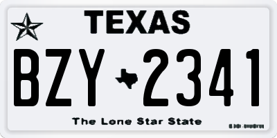 TX license plate BZY2341