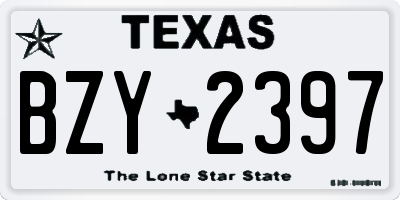 TX license plate BZY2397