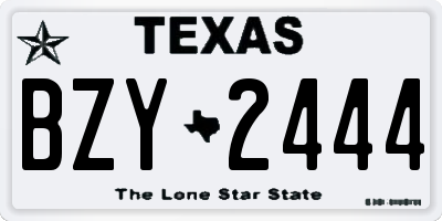 TX license plate BZY2444