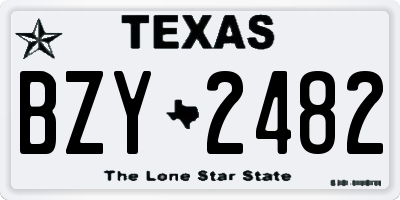 TX license plate BZY2482