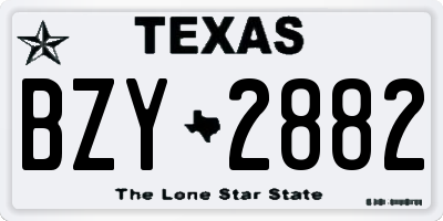 TX license plate BZY2882