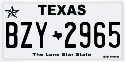 TX license plate BZY2965