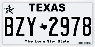 TX license plate BZY2978