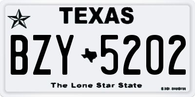 TX license plate BZY5202
