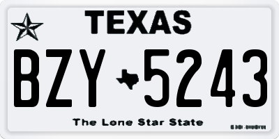 TX license plate BZY5243