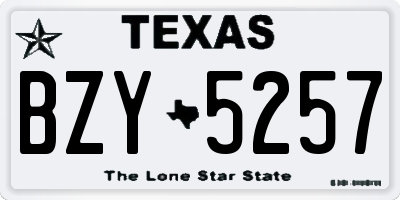 TX license plate BZY5257