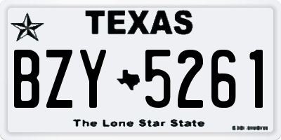 TX license plate BZY5261
