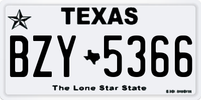 TX license plate BZY5366