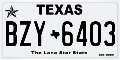 TX license plate BZY6403