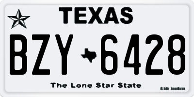 TX license plate BZY6428
