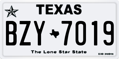 TX license plate BZY7019
