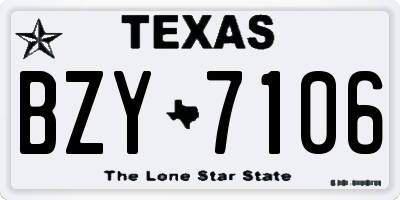 TX license plate BZY7106