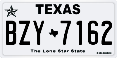 TX license plate BZY7162
