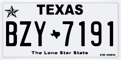 TX license plate BZY7191