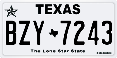TX license plate BZY7243