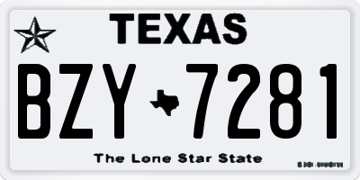 TX license plate BZY7281