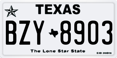 TX license plate BZY8903