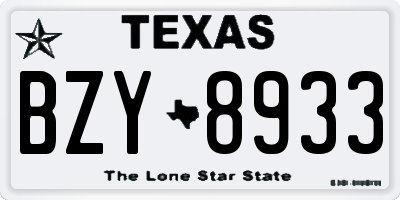 TX license plate BZY8933
