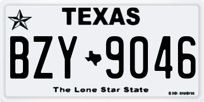 TX license plate BZY9046