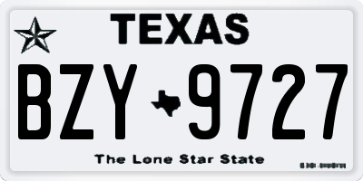 TX license plate BZY9727