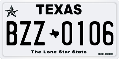 TX license plate BZZ0106