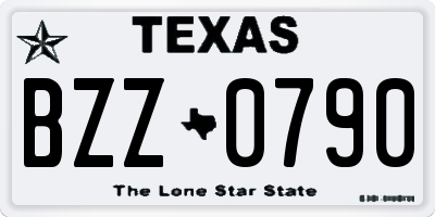 TX license plate BZZ0790