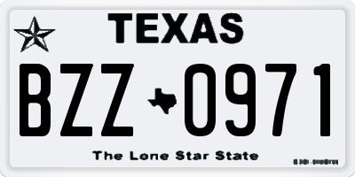 TX license plate BZZ0971