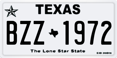 TX license plate BZZ1972