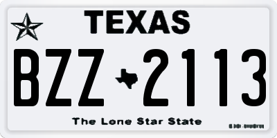 TX license plate BZZ2113