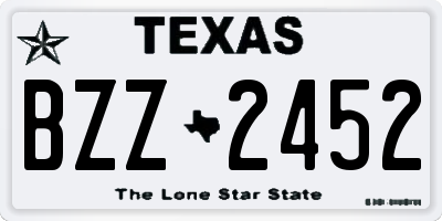 TX license plate BZZ2452
