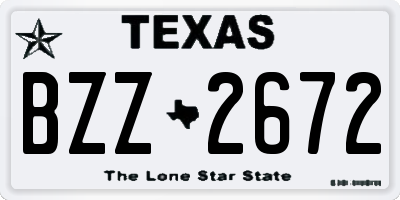 TX license plate BZZ2672