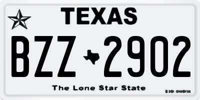 TX license plate BZZ2902