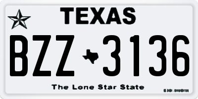 TX license plate BZZ3136