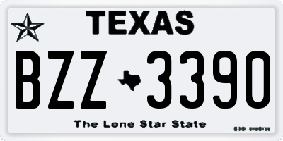 TX license plate BZZ3390