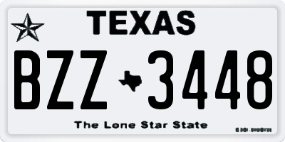 TX license plate BZZ3448
