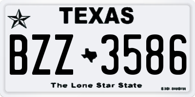 TX license plate BZZ3586