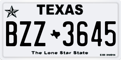 TX license plate BZZ3645