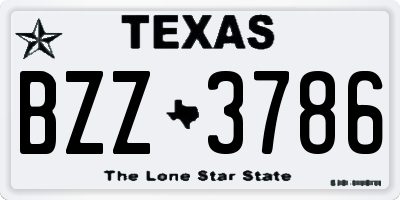 TX license plate BZZ3786