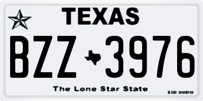 TX license plate BZZ3976