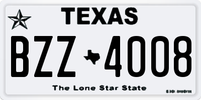 TX license plate BZZ4008