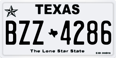TX license plate BZZ4286