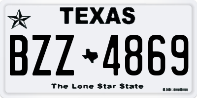 TX license plate BZZ4869