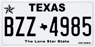 TX license plate BZZ4985