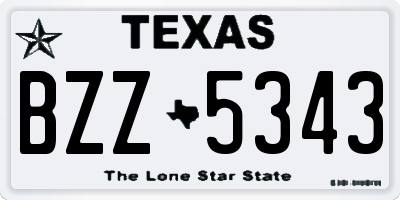 TX license plate BZZ5343