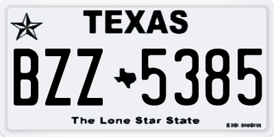TX license plate BZZ5385