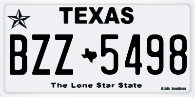 TX license plate BZZ5498