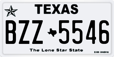 TX license plate BZZ5546