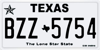 TX license plate BZZ5754