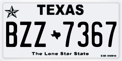 TX license plate BZZ7367
