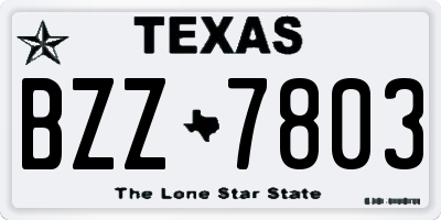 TX license plate BZZ7803